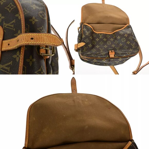 LOUIS VUITTON Logo Saumur 30 Shoulder Bag Monogram Leather Brown M42256 84YF094 - Picture 14 of 16